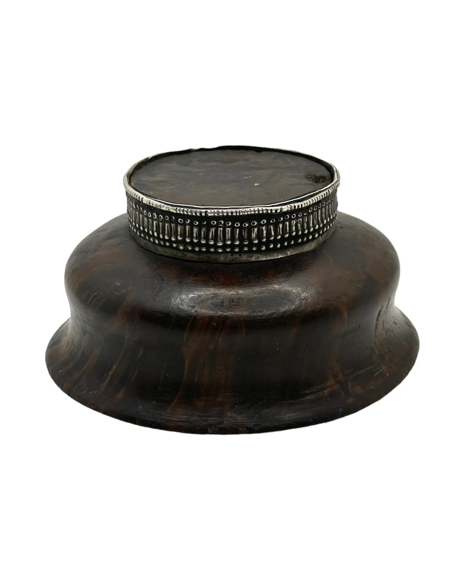 Antique Silver Burl wood tea cup