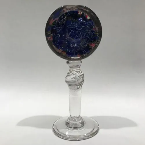 Antique Val St Lambert Art Glass Pedestal Paperweight Mantel Ornament