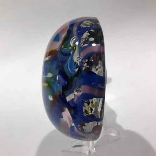 Antique Val St Lambert Art Glass Pedestal Paperweight Mantel Ornament