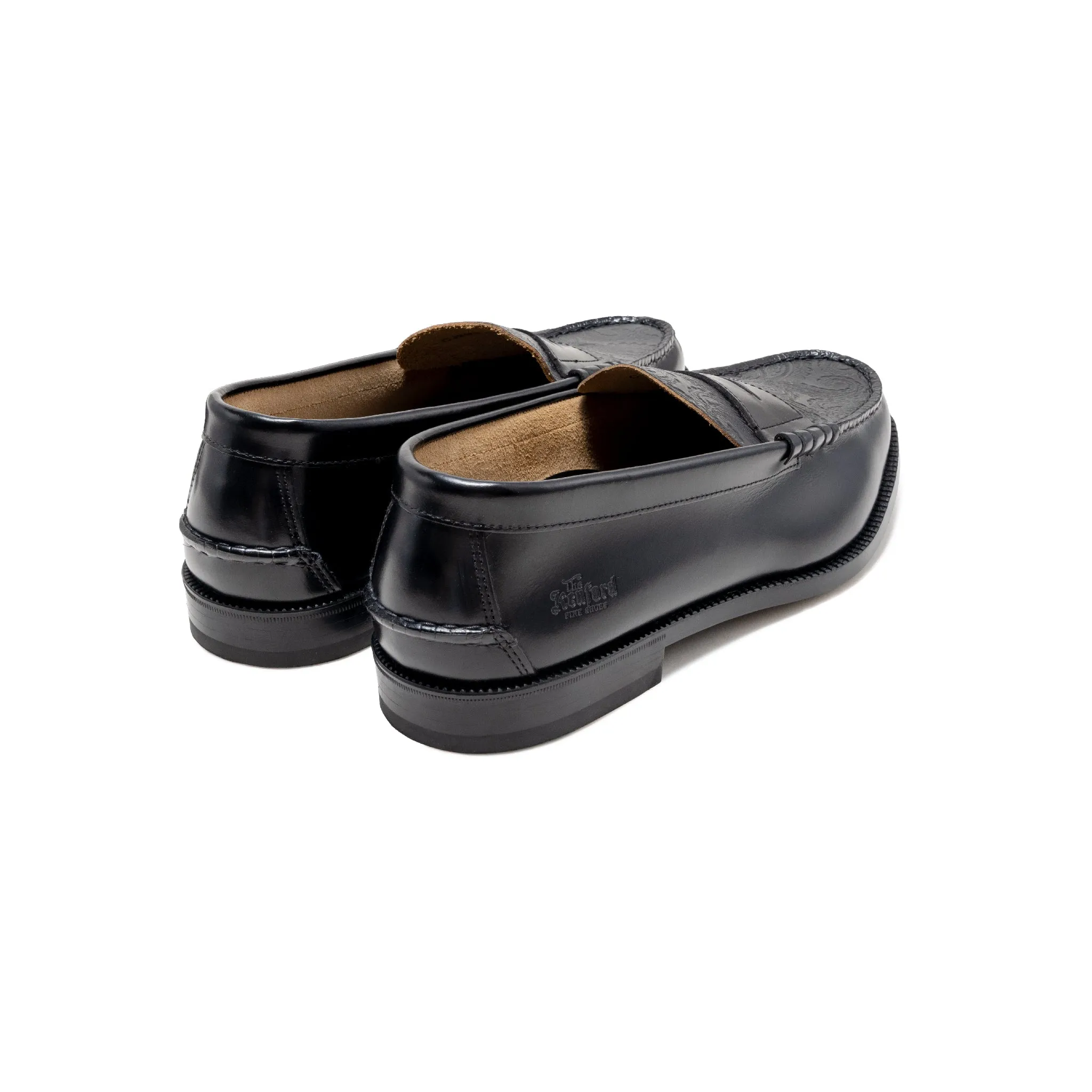 【B-Grade】MENS EMBOSSED LOAFERS / BLACK BLACK PAISLEY