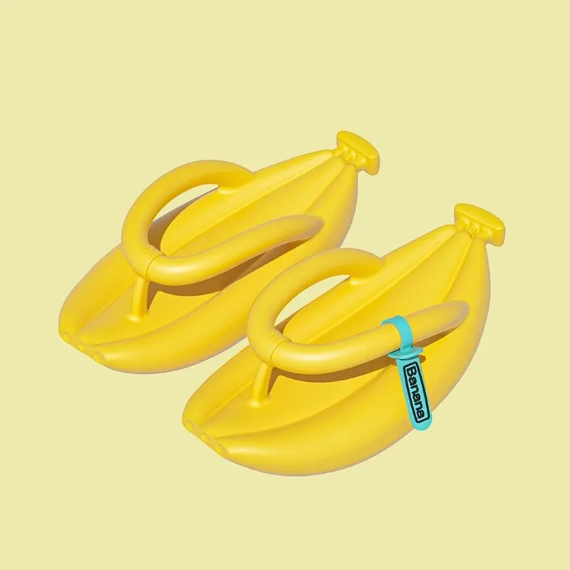 Banana Summer Flip Flops: Thick Sole, Non-Slip
