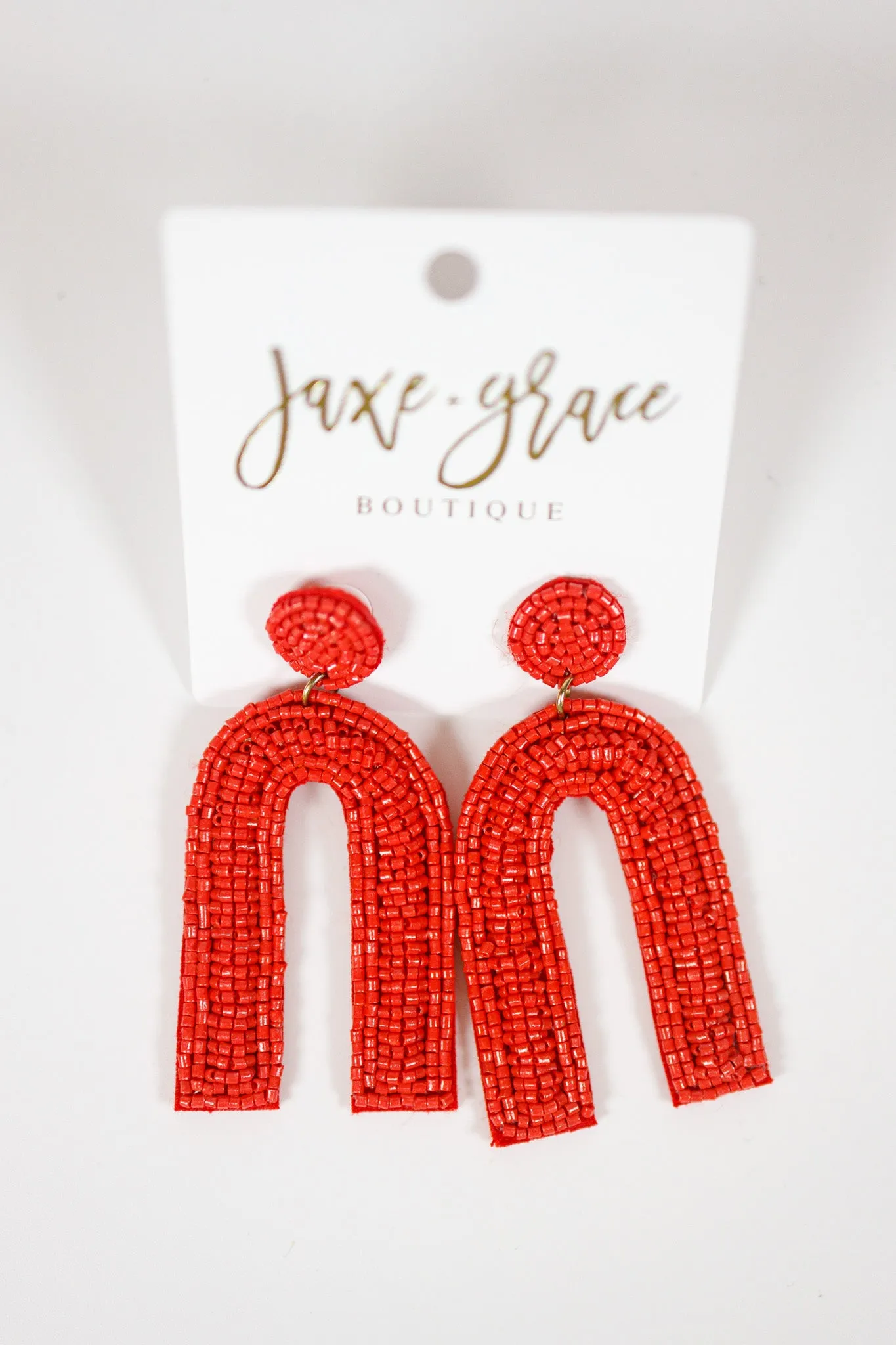 Beaded Arch Dangle Earrings, VARIOUS