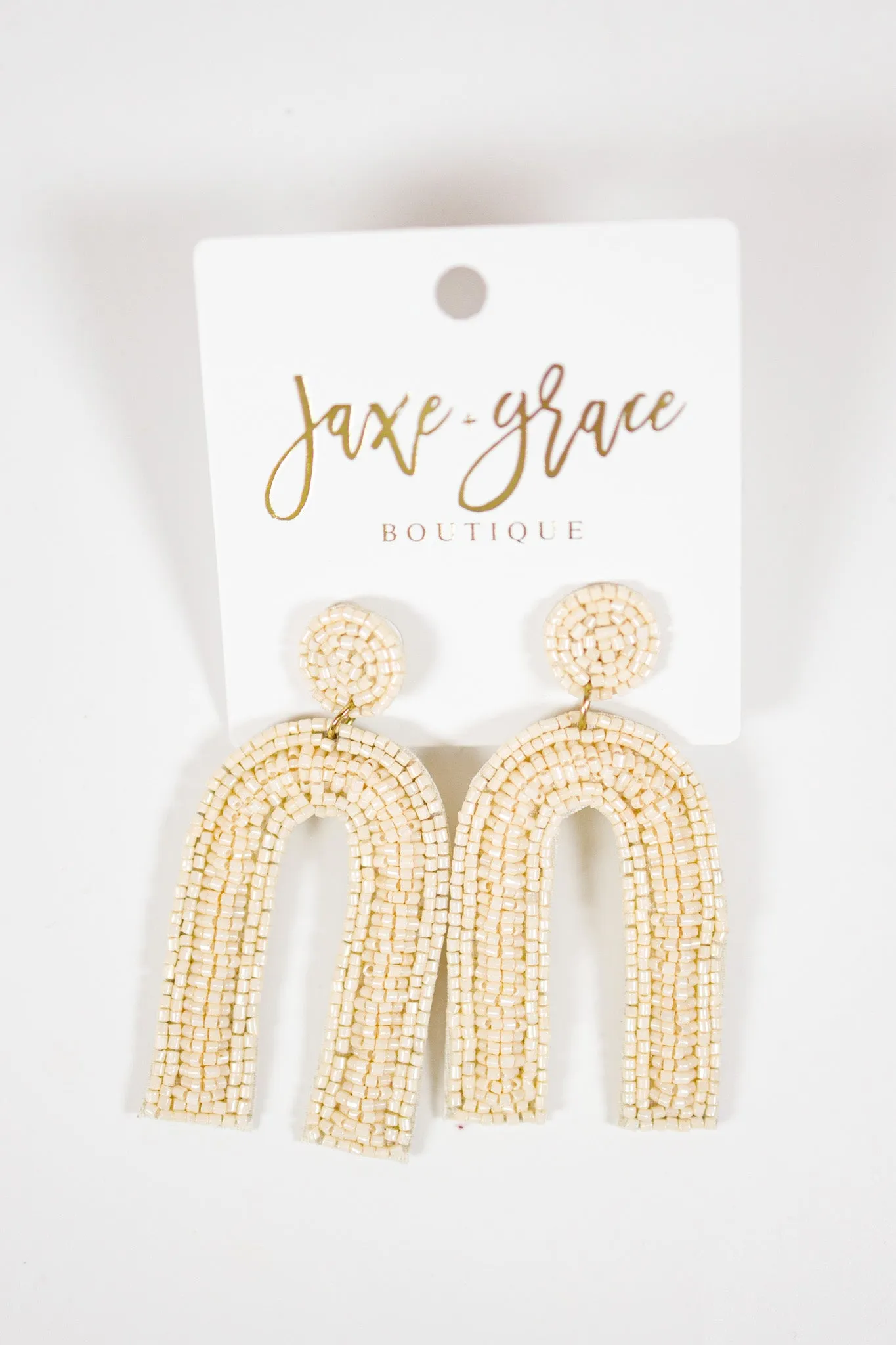 Beaded Arch Dangle Earrings, VARIOUS