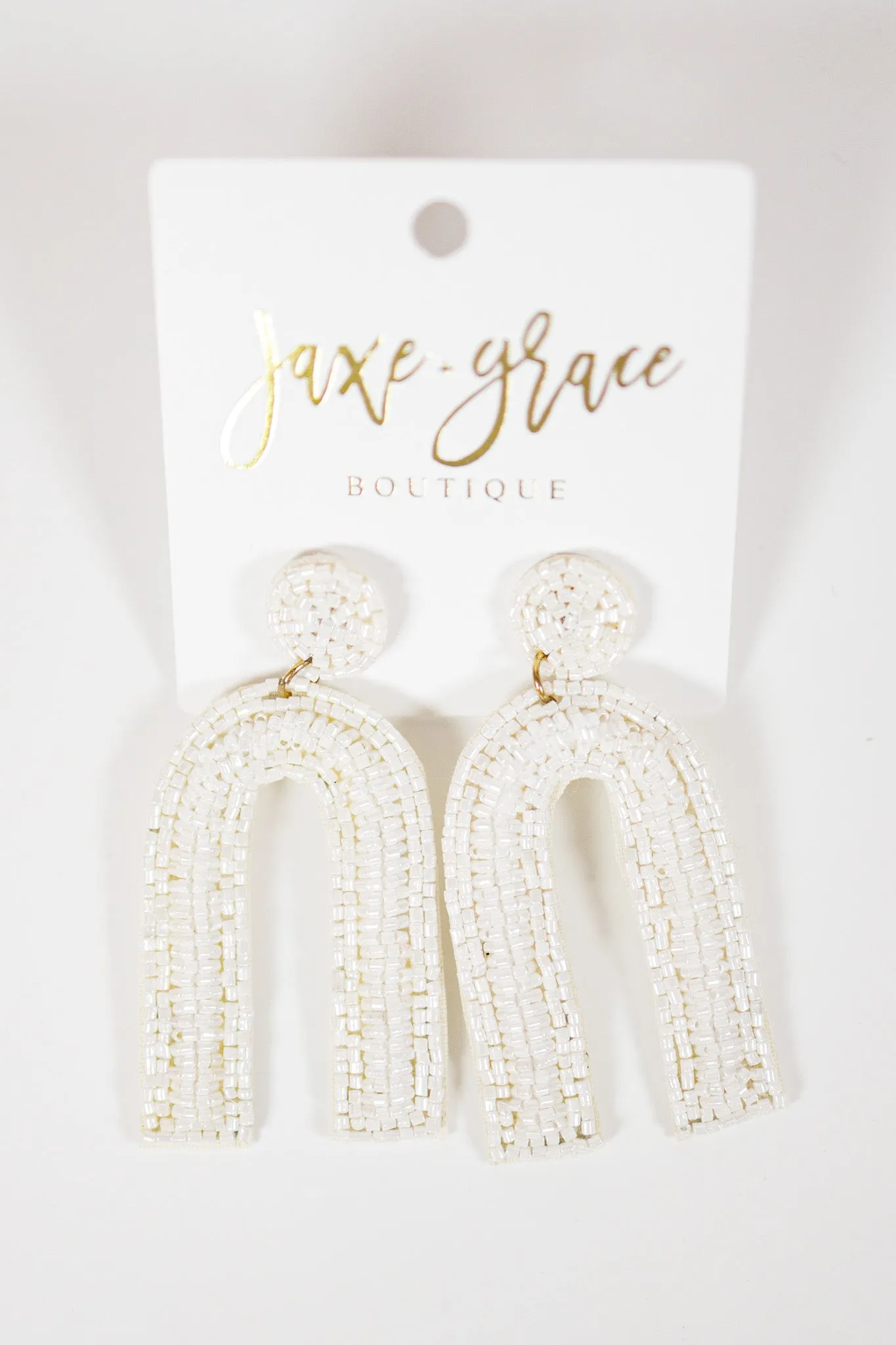 Beaded Arch Dangle Earrings, VARIOUS