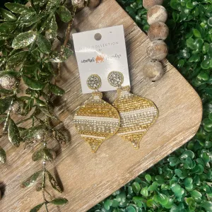Beaded Christmas Ornament Earrings
