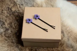 Beaded Flower Straight Hair Clips