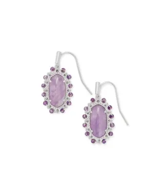 Beaded Lee Silver Drop Earrings In Purple Amethyst