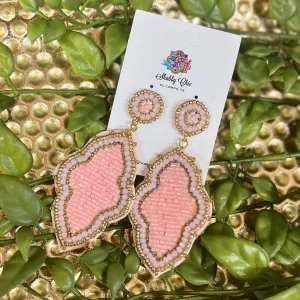 Beaded Pink Earrings