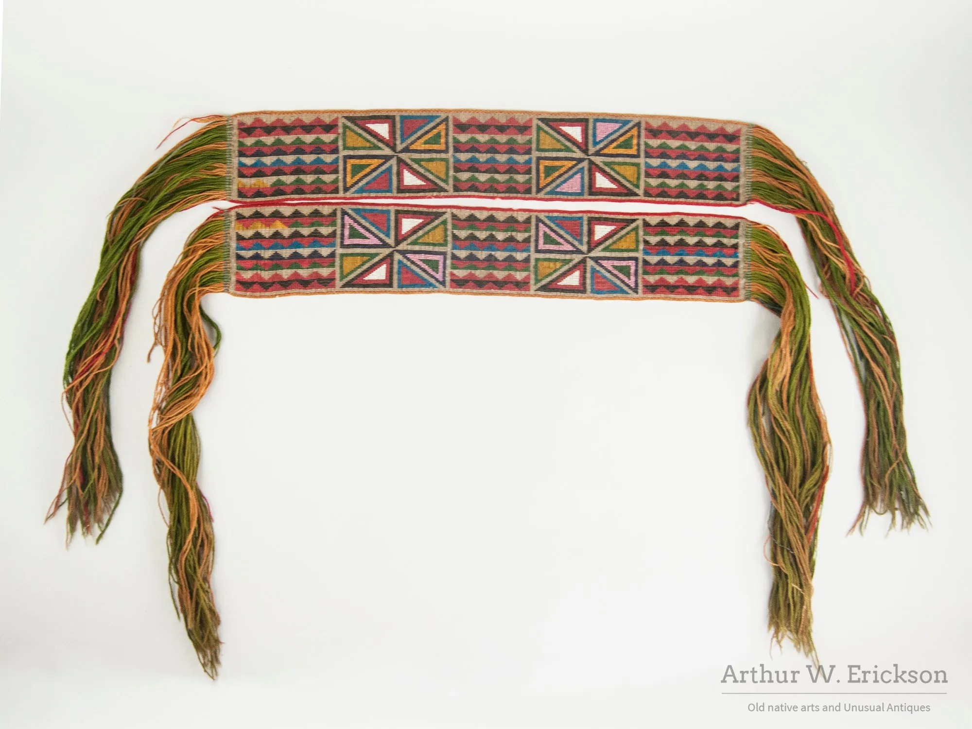 Beautiful Pair of 19th Century Great Lakes Garters