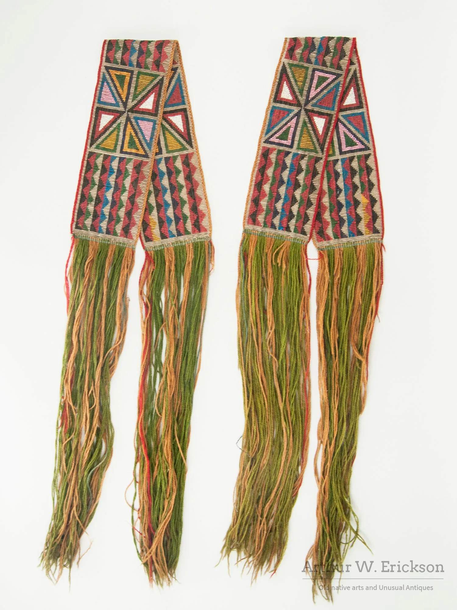 Beautiful Pair of 19th Century Great Lakes Garters