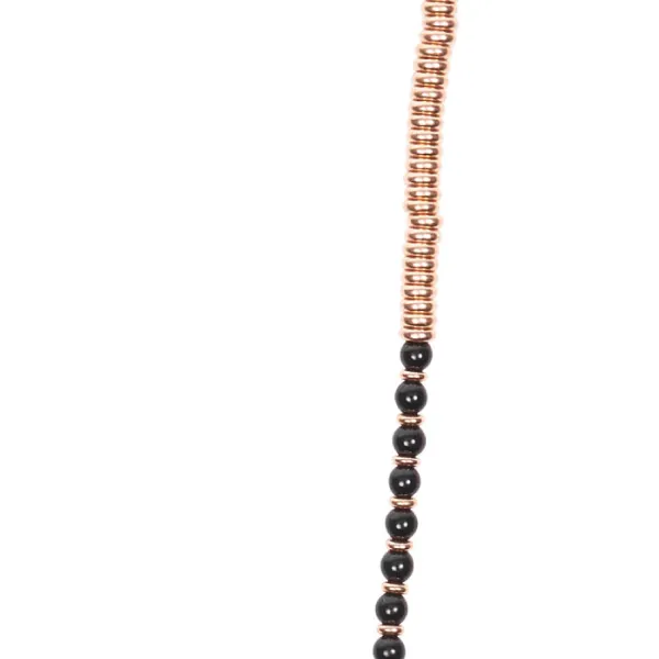 Black Agata Stone and Rose Gold Gift Idea for him