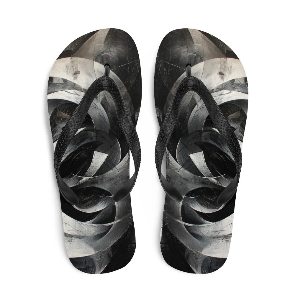Black and White Acrylic Art - Flip-Flops