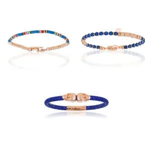 Blue Bracelets with Rose Gold Gift Idea for Her
