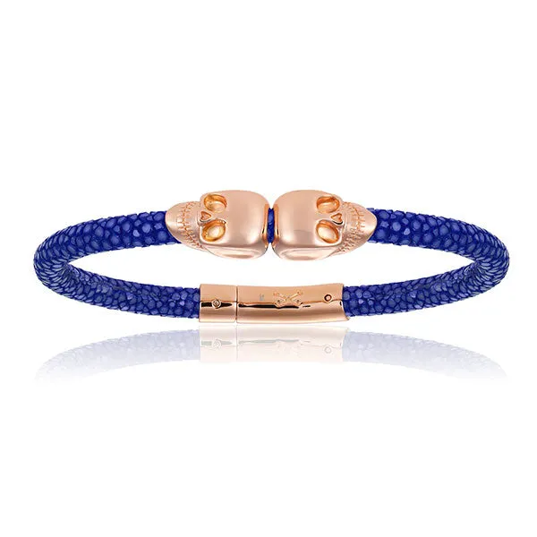 Blue Bracelets with Rose Gold Gift Idea for Her