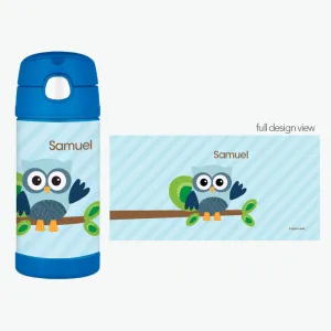 Blue Owl be Yours Personalized Thermos Bottle