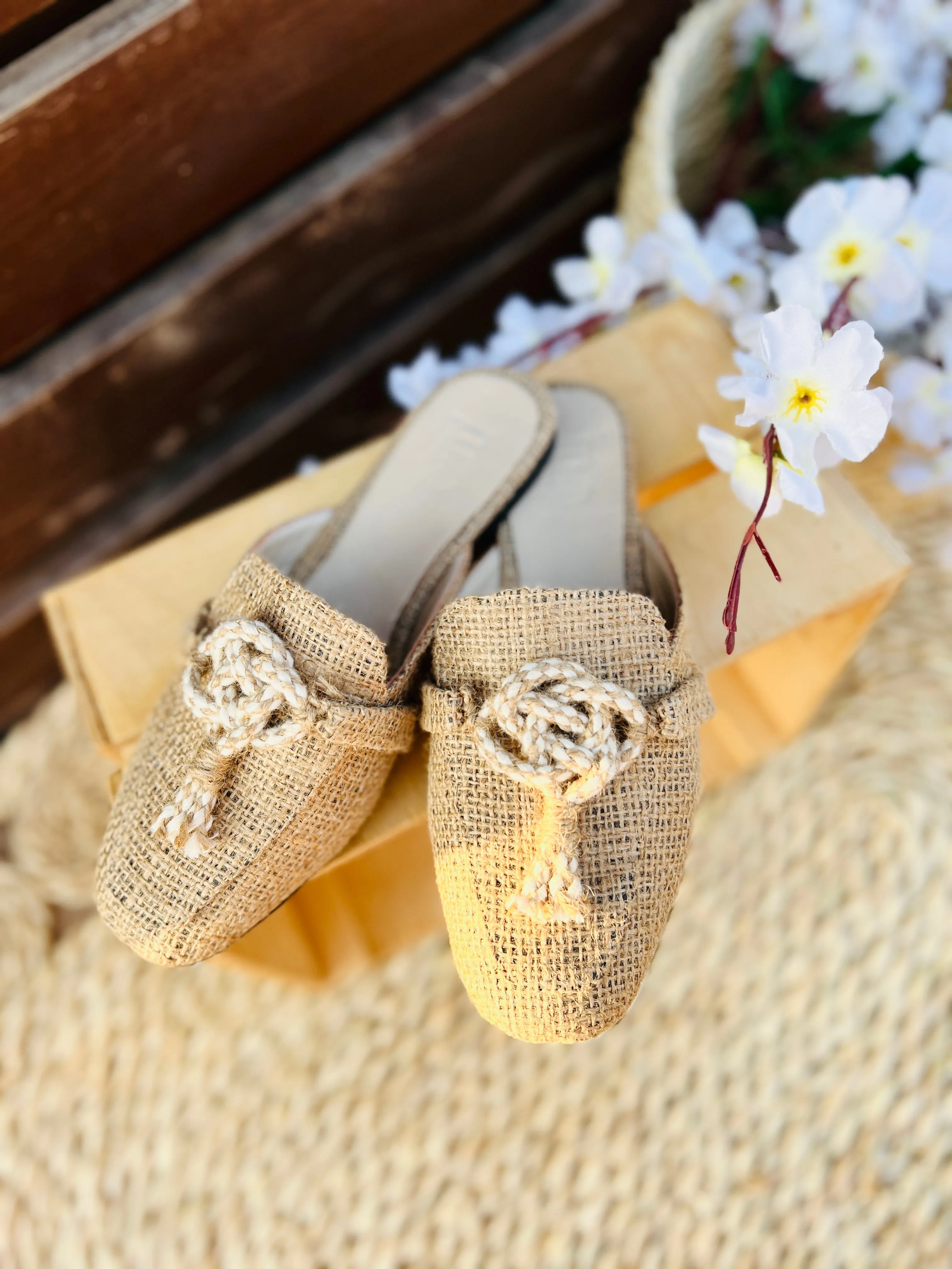 Boho Jute mules