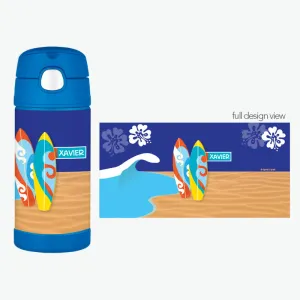 Boy Surfer Personalized Thermos Bottle