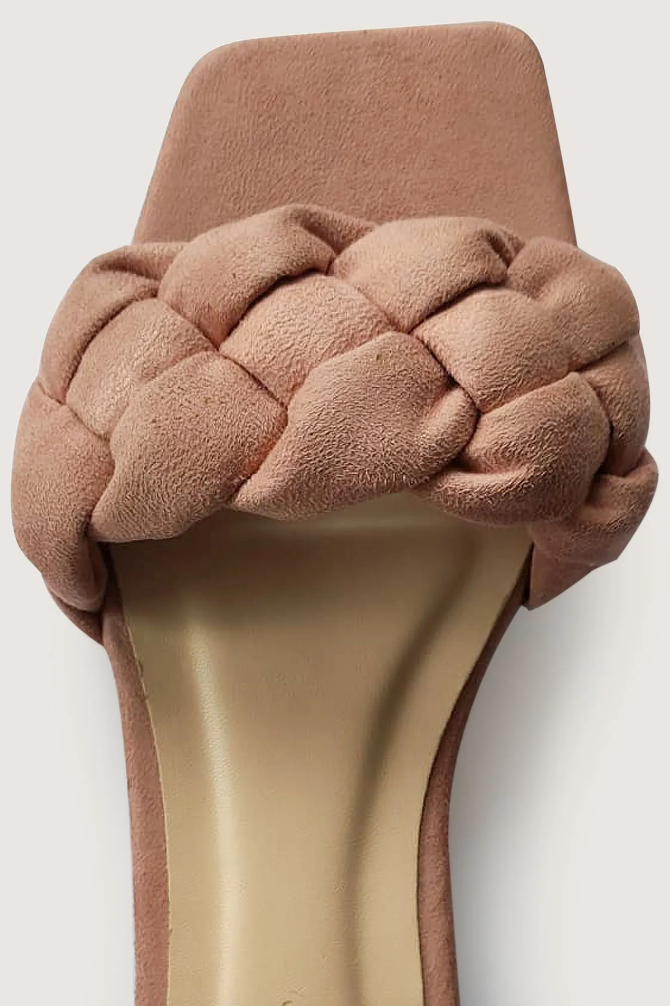 Braided Square Toe Suede Sandals