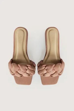 Braided Square Toe Suede Sandals