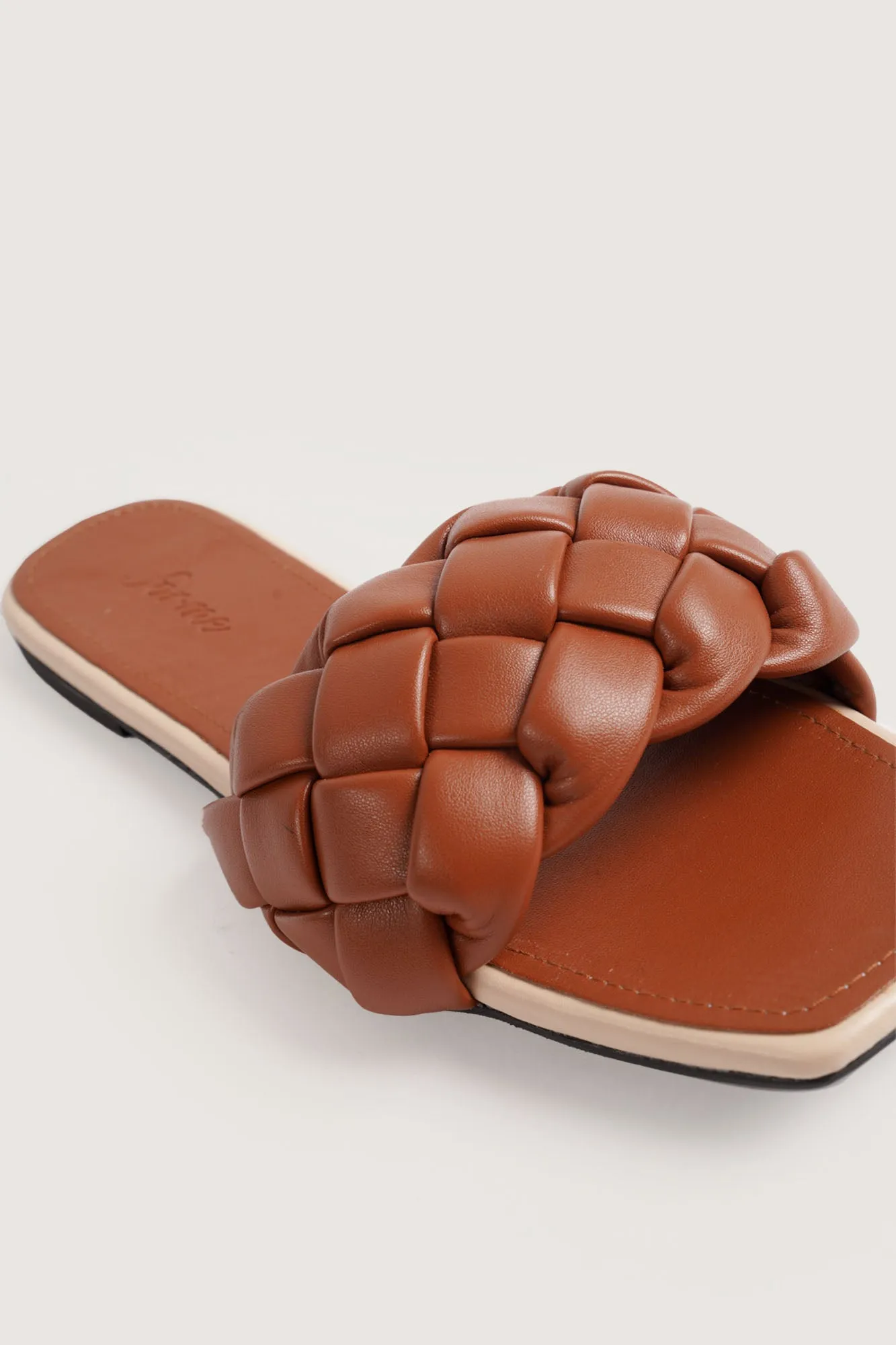 Braided Strap Square Toe Sandals