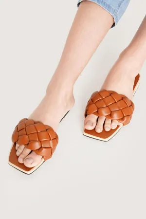 Braided Strap Square Toe Sandals