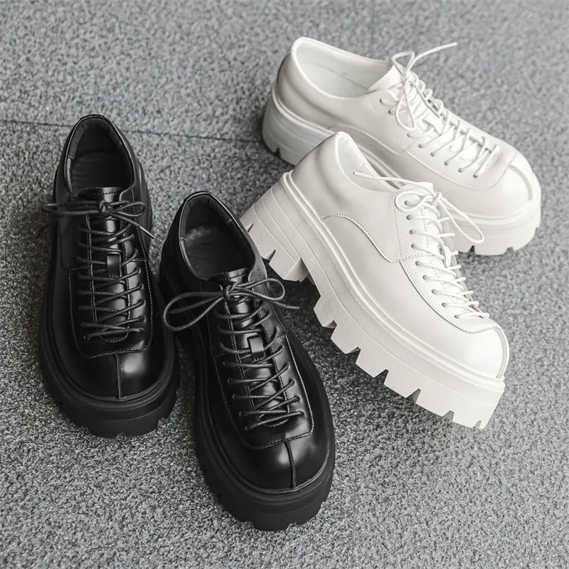 Breathable Height Increasing Leather Loafers