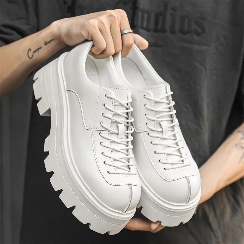 Breathable Height Increasing Leather Loafers