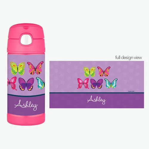 Bright Butterflies Personalized Thermos Bottle
