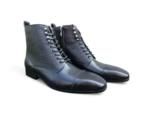 Brogue Cap Toe Leather Boot