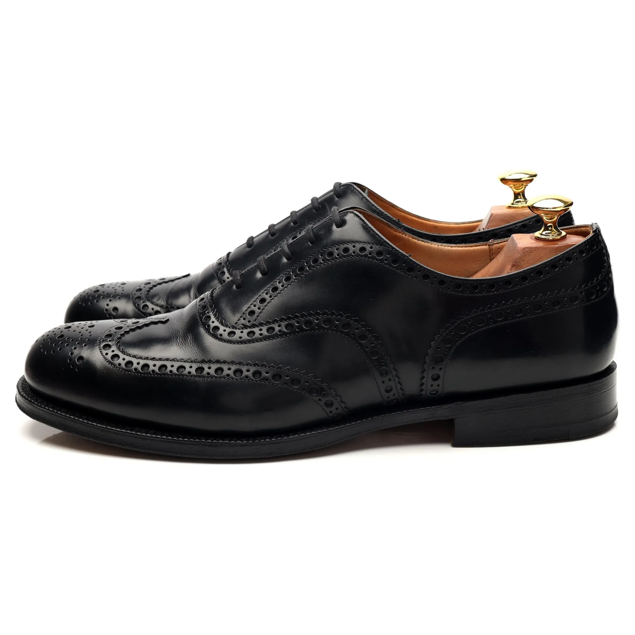 'Burwood' Black Leather Oxford Brogues UK 9.5 F