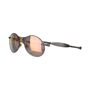 Chanel Black Perforated Logo Sunglasses