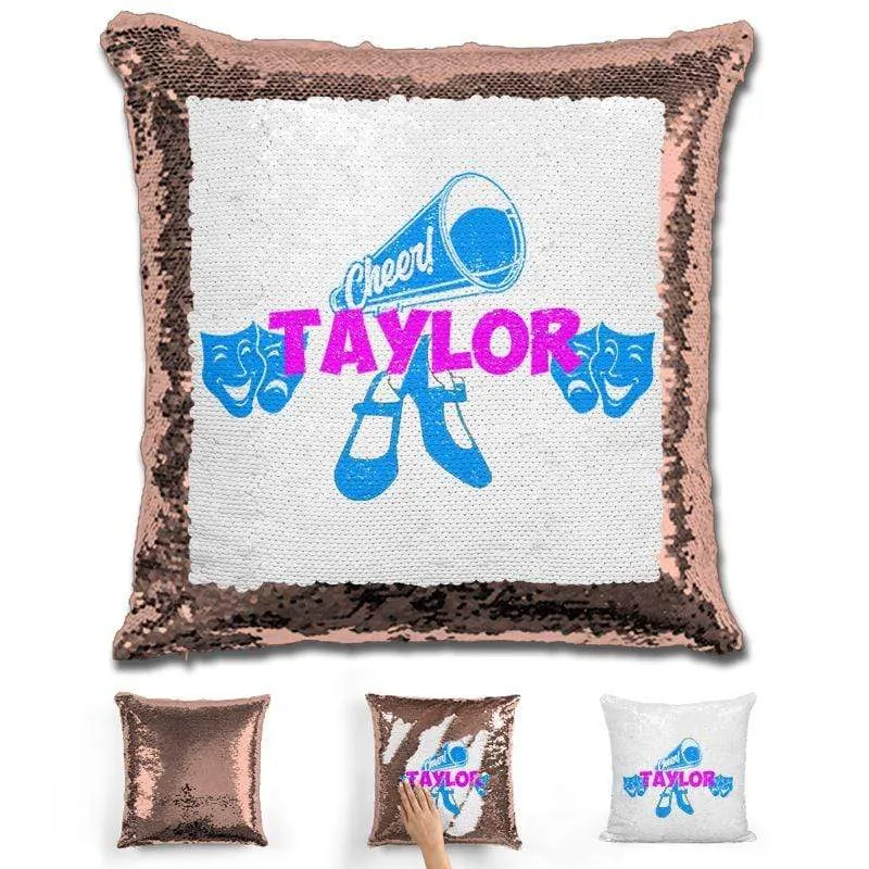 Cheer Dance and Drama Personalized Magic Sequin Pillow