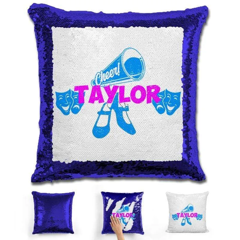 Cheer Dance and Drama Personalized Magic Sequin Pillow