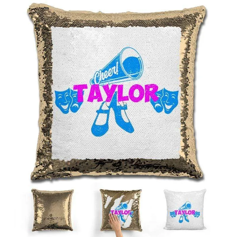Cheer Dance and Drama Personalized Magic Sequin Pillow