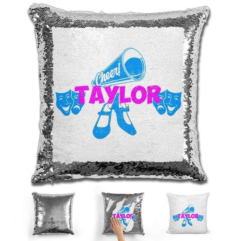 Cheer Dance and Drama Personalized Magic Sequin Pillow