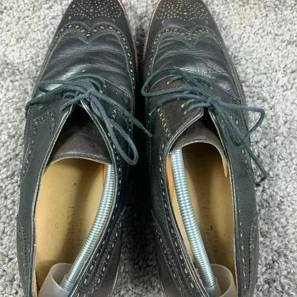 Cole Haan Lenox Hill Wingtip Brogue Oxford Mens 14 Black Leather Shoes C12227