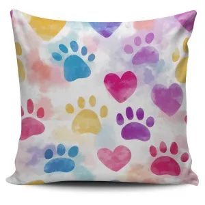 Colorful Paws Pillow Cover