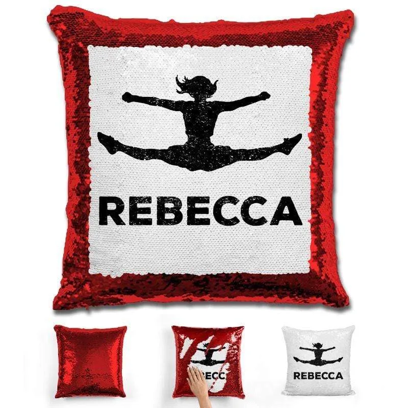 Competitive Cheerleader Personalized Magic Sequin Pillow