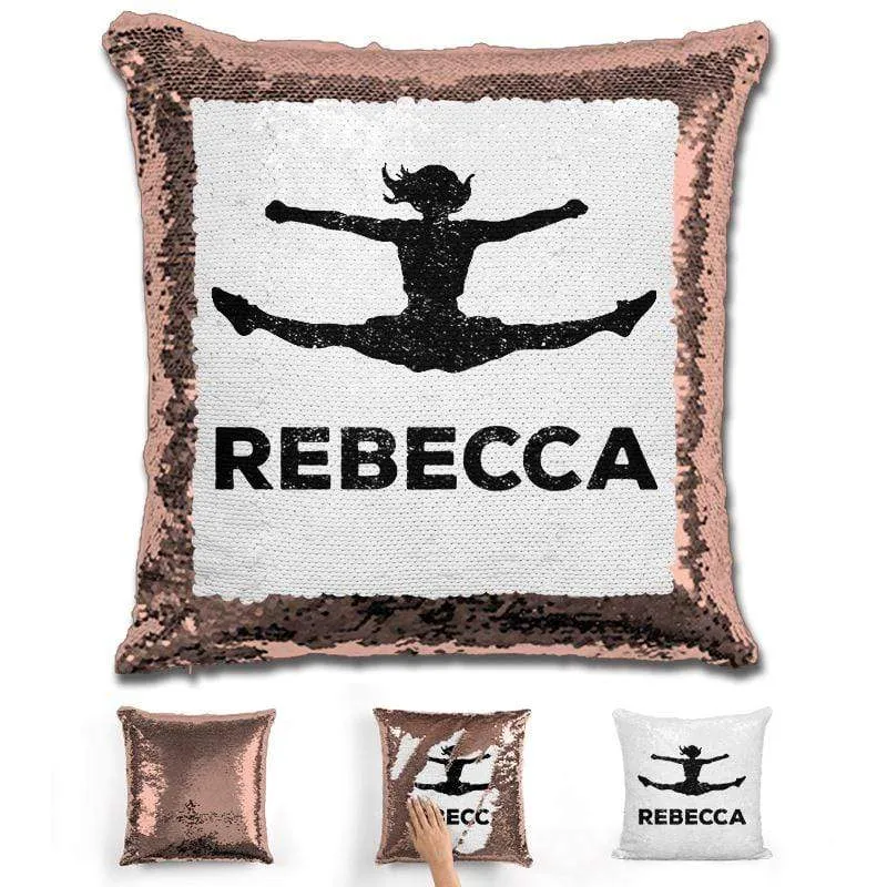 Competitive Cheerleader Personalized Magic Sequin Pillow