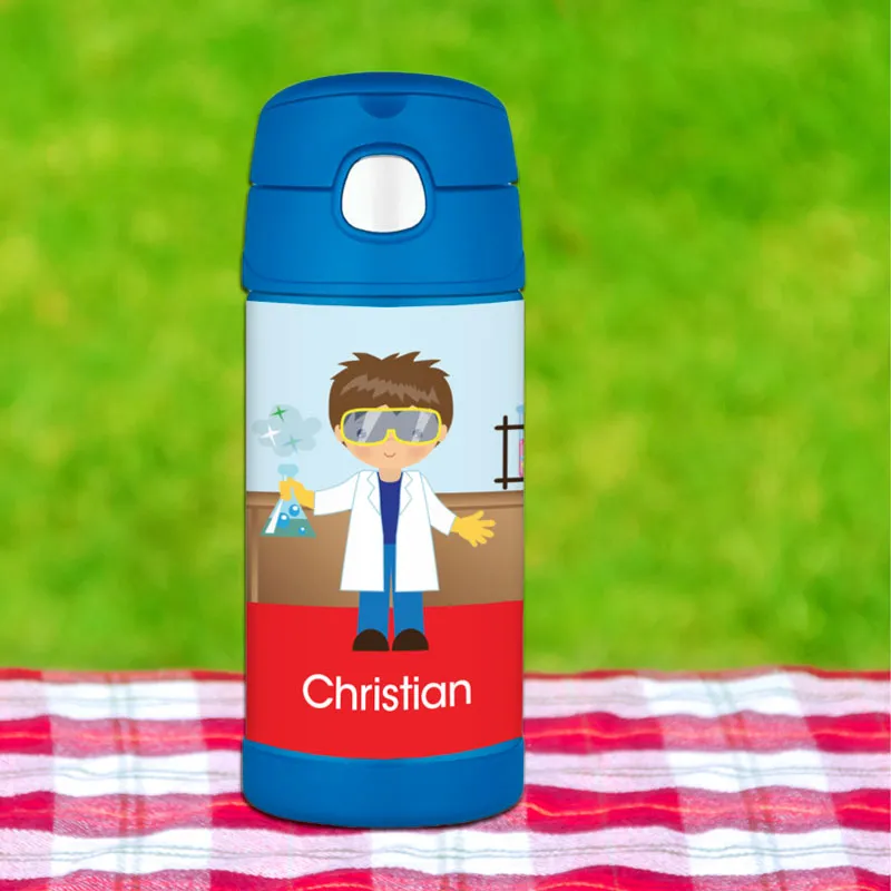 Cool Scientist Boy Personalized Thermos Bottle