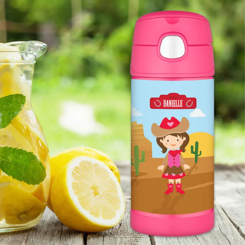 Cowgirl Personalized Thermos Bottle