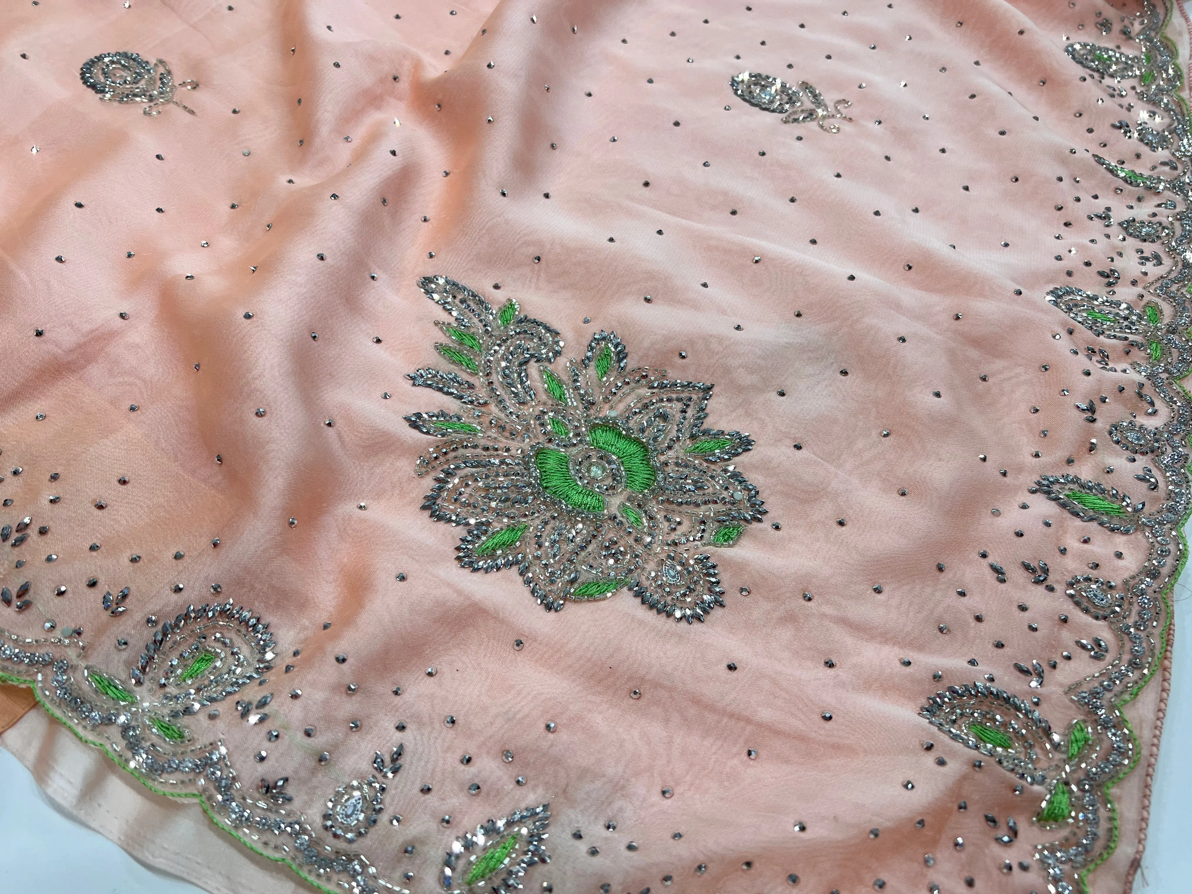 Crepe Silk Embroidered Banaras Saree