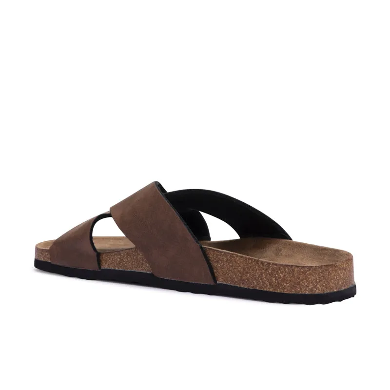 Criss-cross Leather Slippers Mysoft
