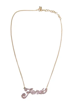 Crystal Script Necklace