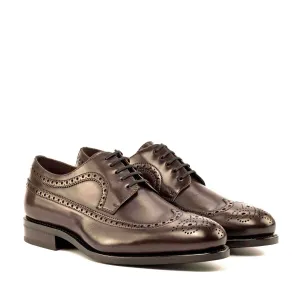 DapperFam Zephyr in Dark Brown Men's Italian Leather Longwing Blucher