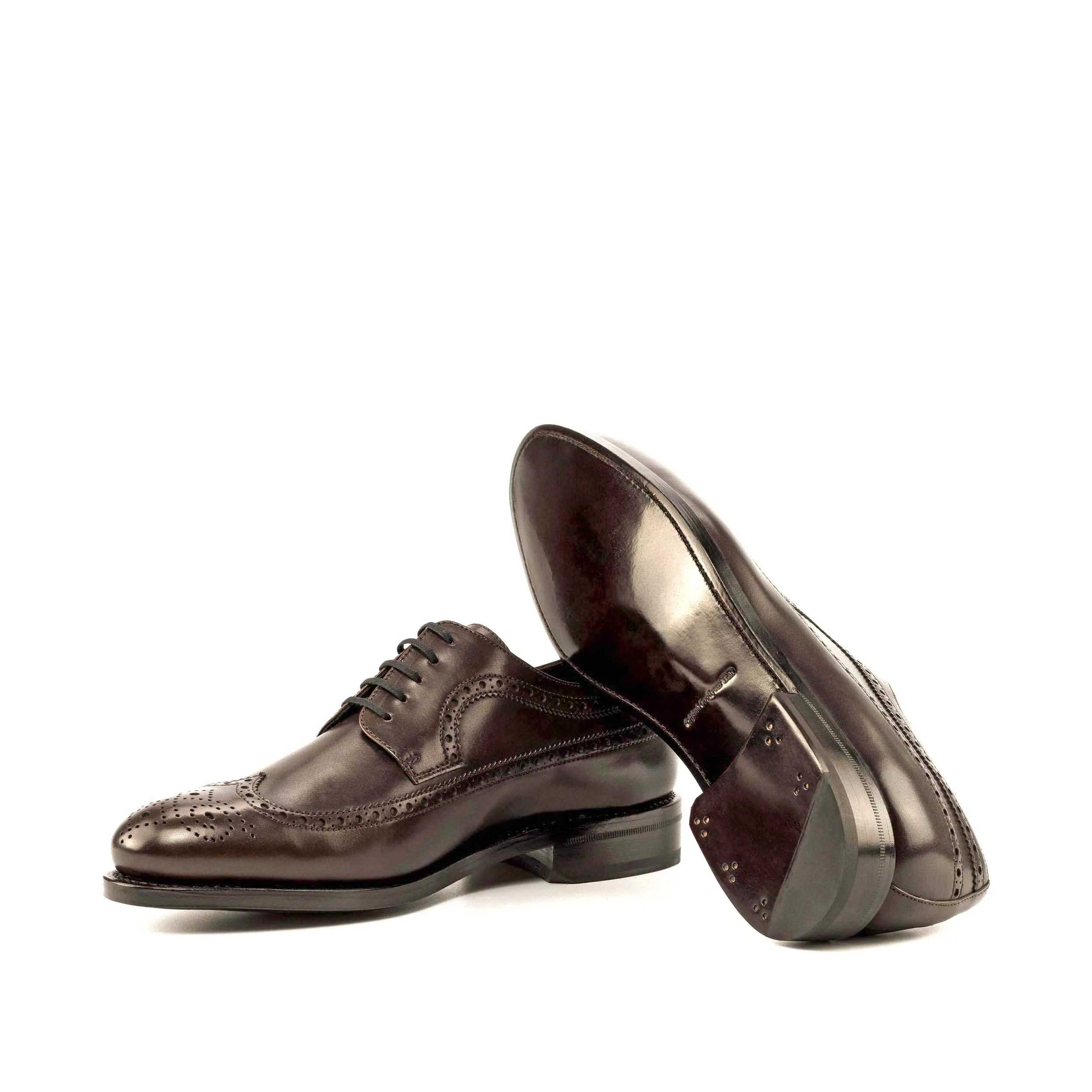 DapperFam Zephyr in Dark Brown Men's Italian Leather Longwing Blucher