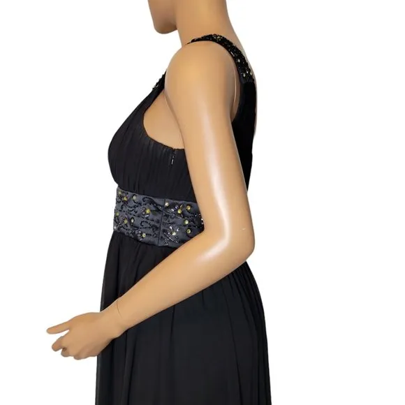 David's Bridal Bridesmaid Dress One Shoulder Pleated Beaded Womens Size …