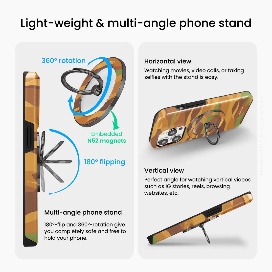 Desert Camo - Black MagSafe Phone Grip and Ring Holder Stand