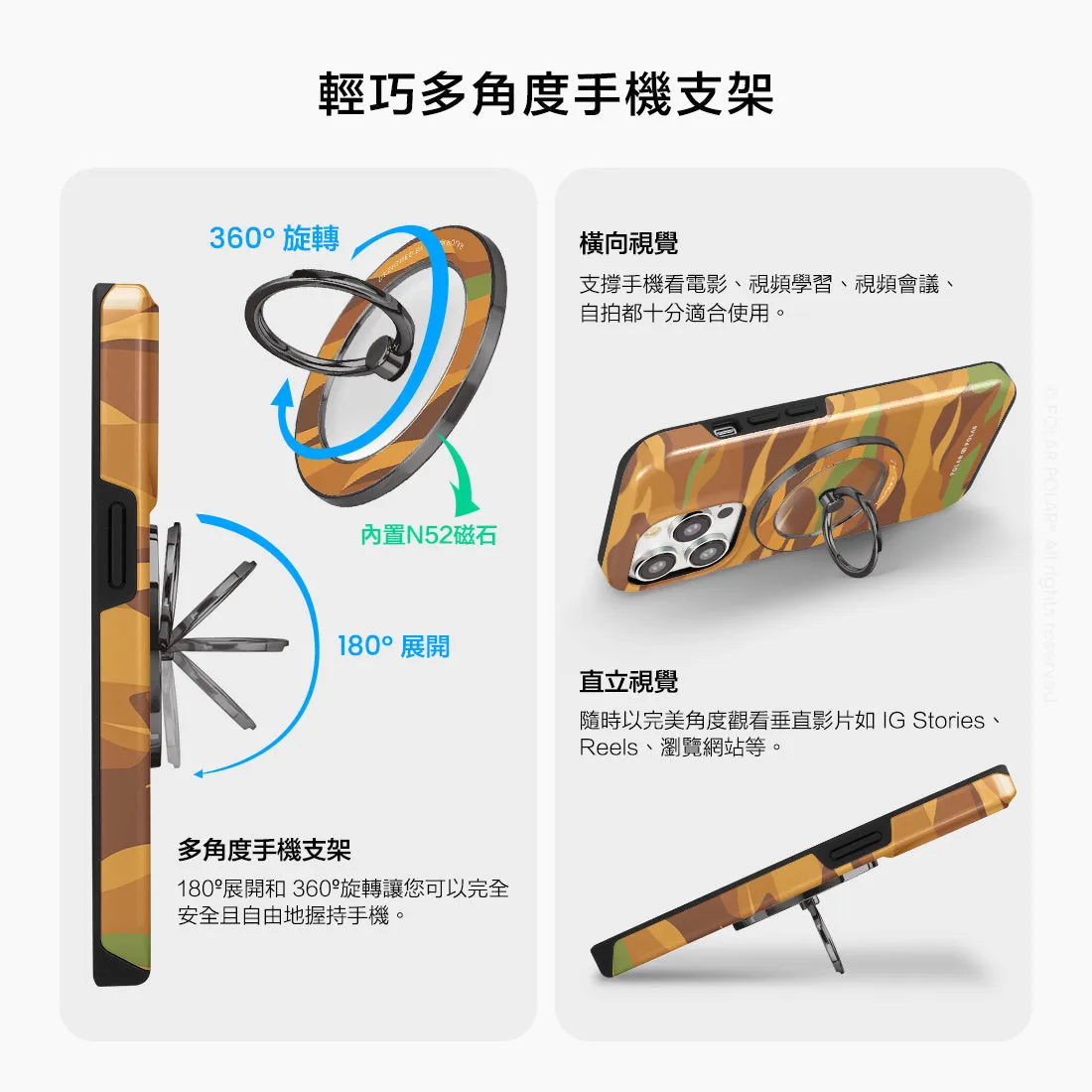 Desert Camo - Black MagSafe Phone Grip and Ring Holder Stand