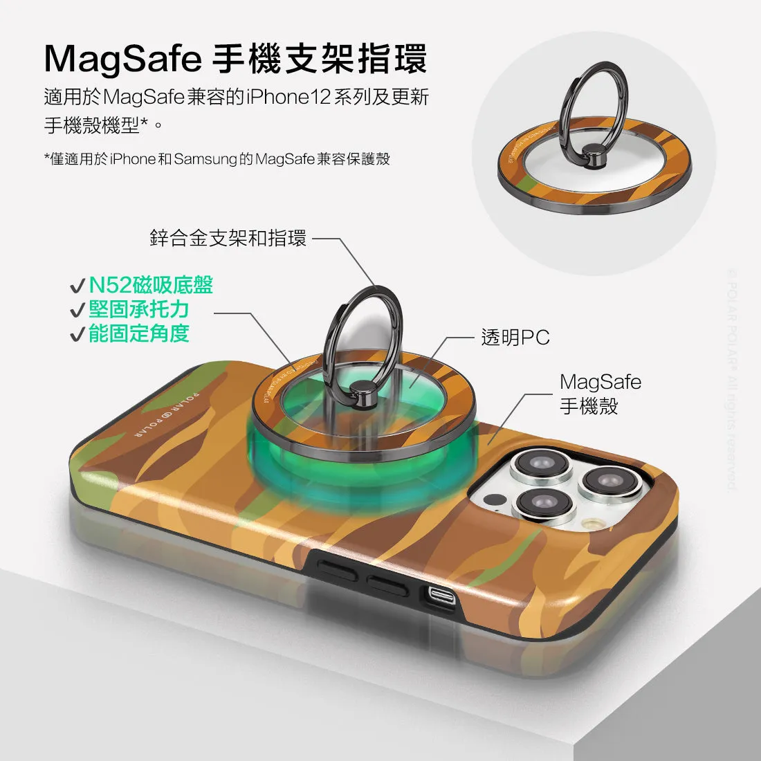 Desert Camo - Black MagSafe Phone Grip and Ring Holder Stand